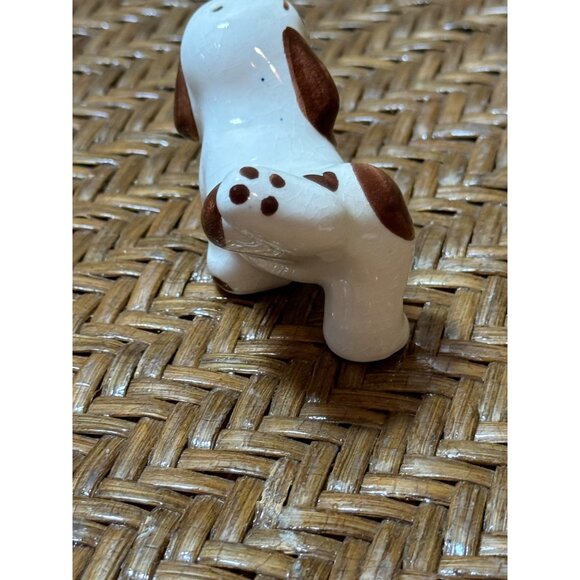 Vintage Ceramic Naughty Dog Figurine Floppy Ear With Brown Spots - Picture 2 of 9